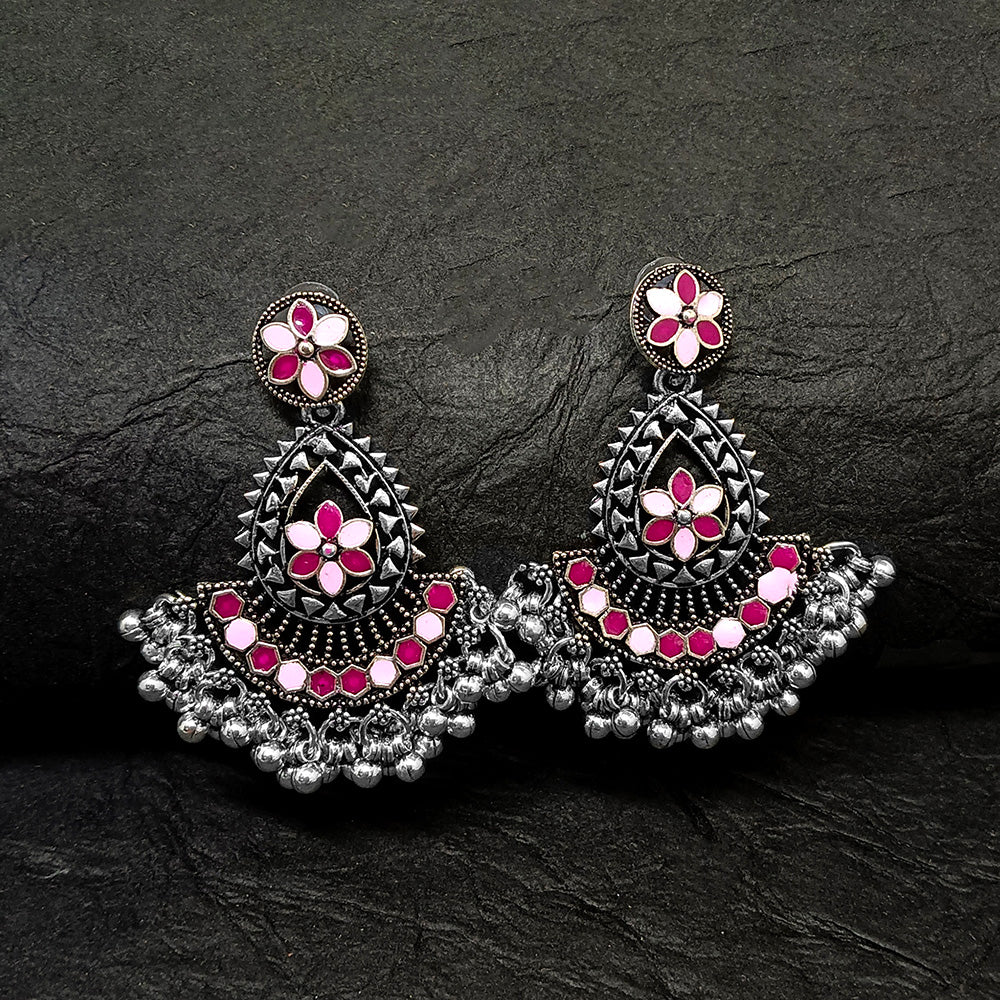 Woma Oxidised Plated Dangler Earrings - 11451026PK