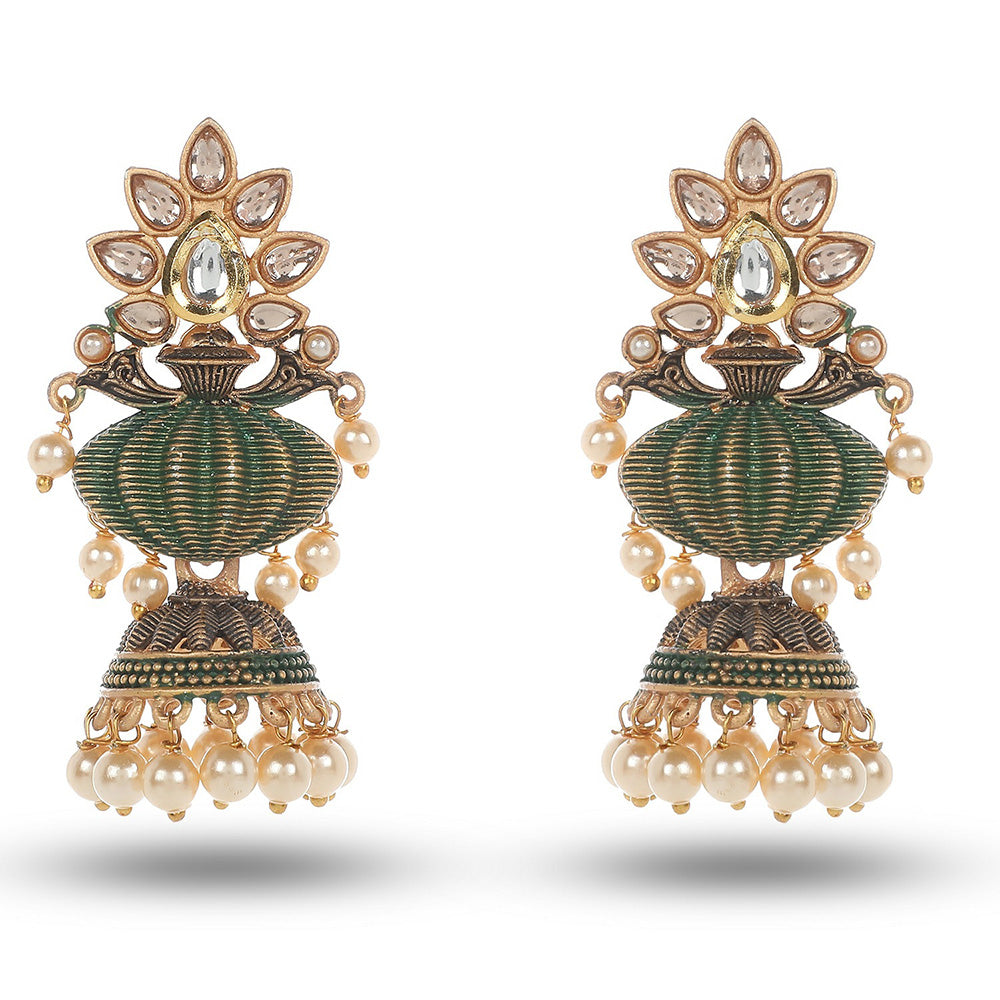 Wearhouse Fashion Gold Plated Jhumki Earrings