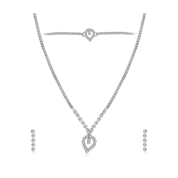 Eugenia Austrian Stone Silver Plated Necklaces Set