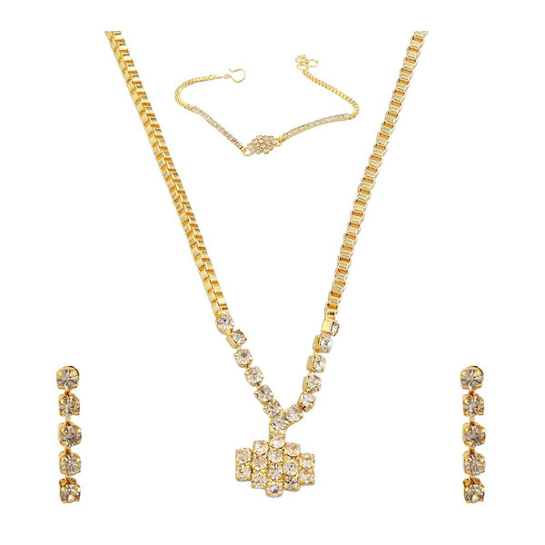 Eugenia Gold Plated Stone Necklaces Set with Bracelet