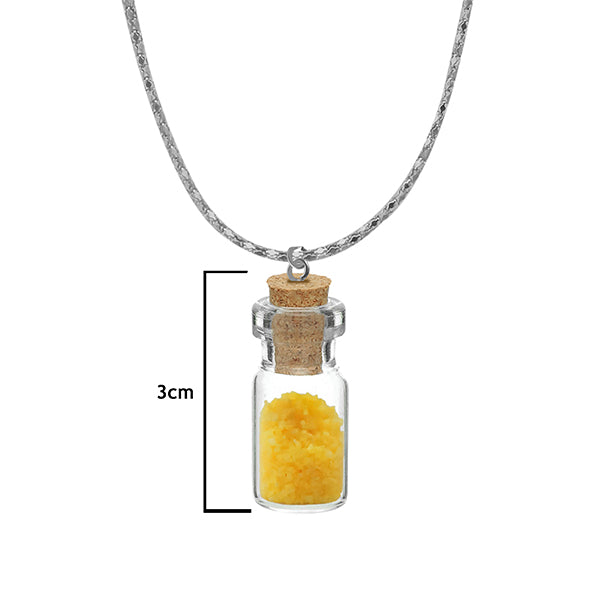 Urthn Yellow Beads Silver Plated Glass Chain Pendant