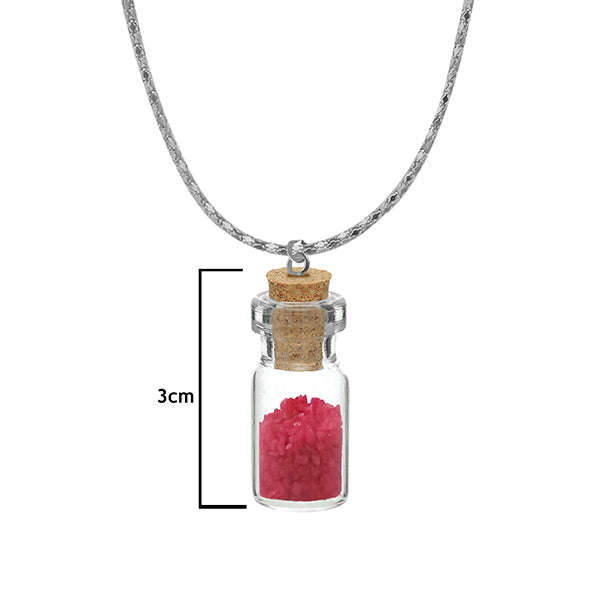 Urthn Red Beads Silver Plated Glass Chain Pendant