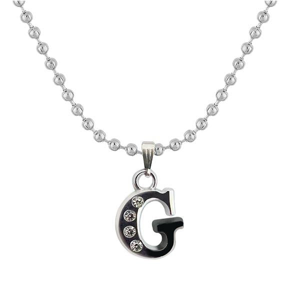 Regina Rhodium Plated " G " Alphabet Chain Pendant - 1203167 - FS