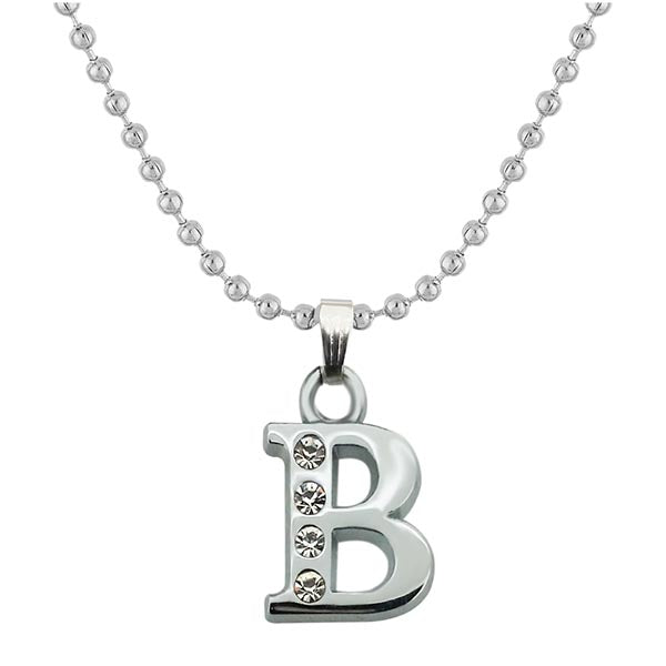 Regina Rhodium Plated " B " Alphabet Chain Pendant
