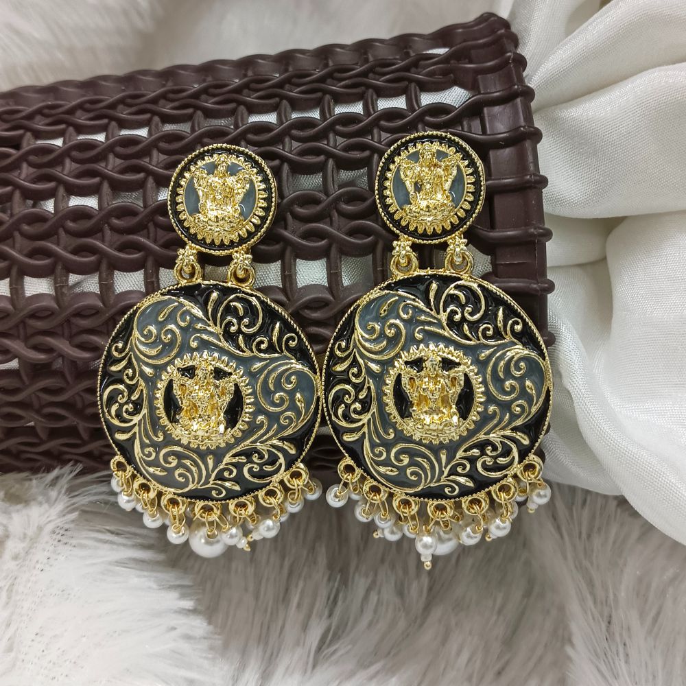 JewelMaze Meenakari Gold Plated Dangler Earrings