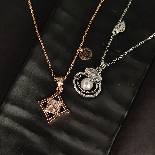 The Z Collection AD Diamond Chain Pendants Combo