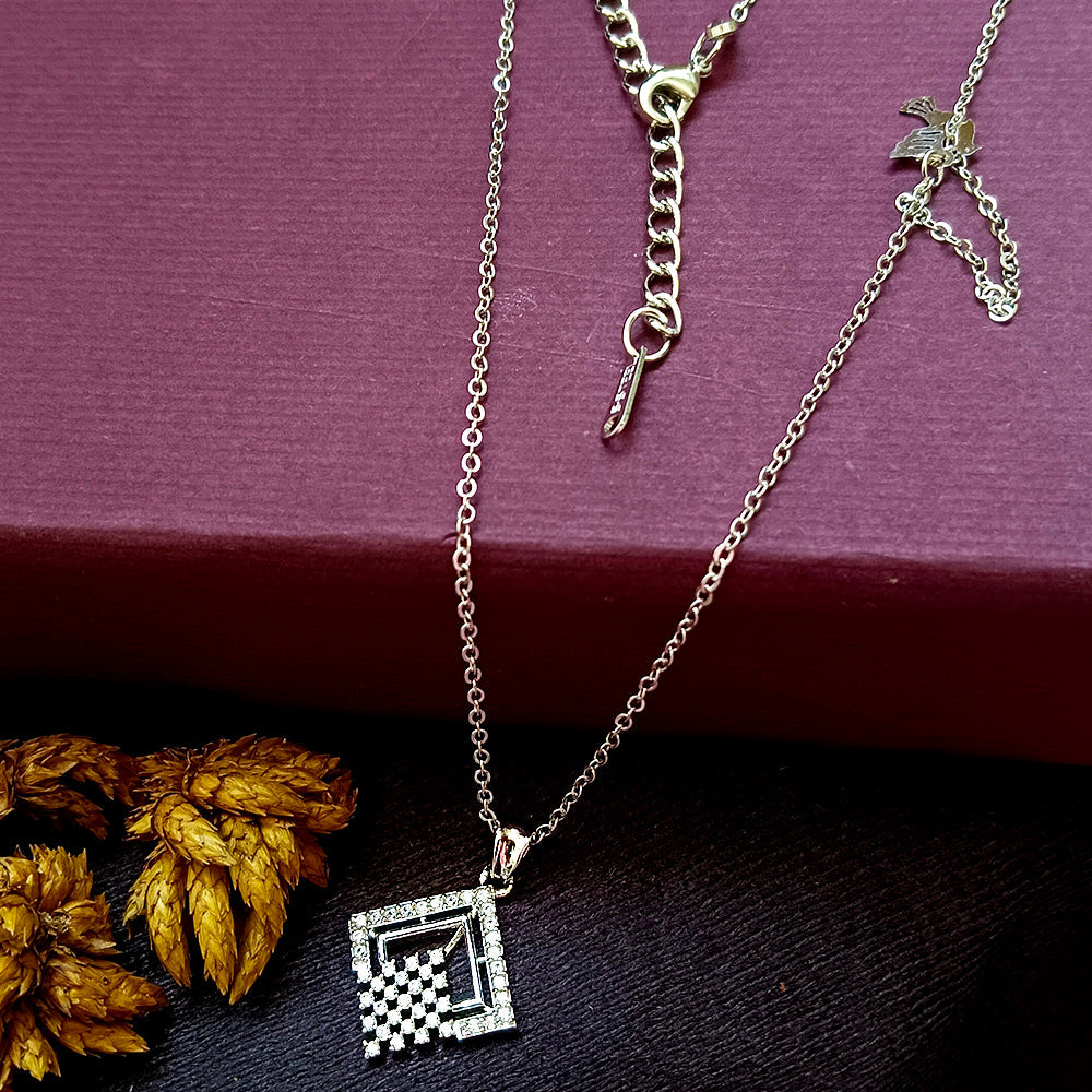 The Z Collection Silver Plated AD Chain Pendant