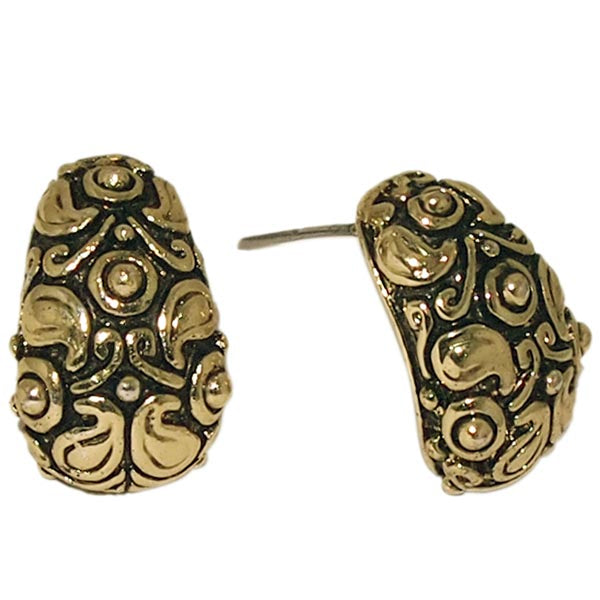 14Fashions Antique Gold Plated  Stud Earrings