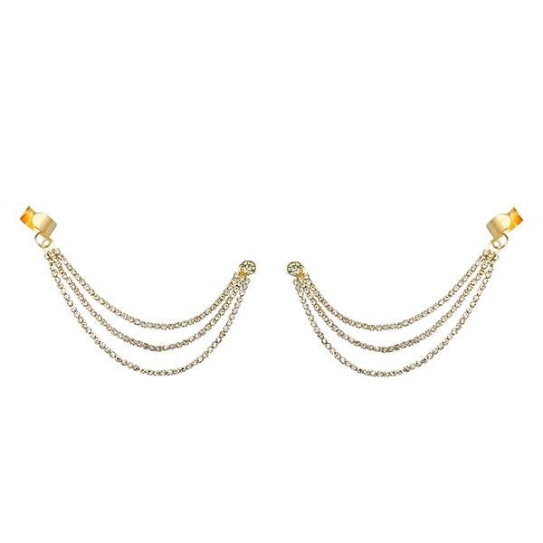 Kriaa Gold Plated Austrian Stone Ear Cuff Earring