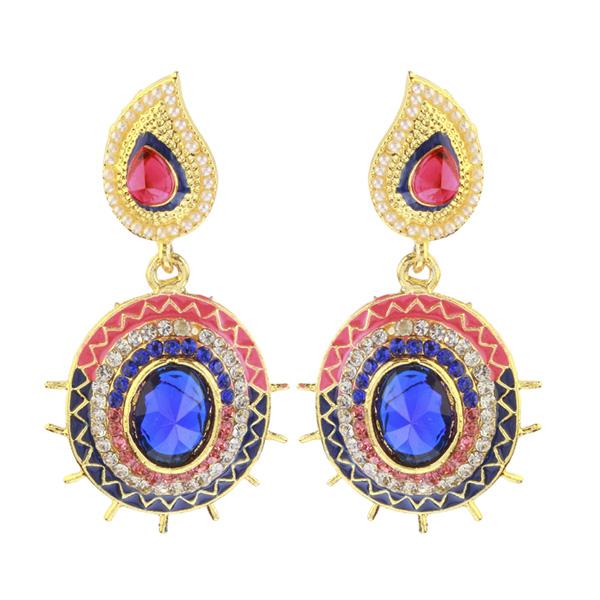 Kriaa Multicolor Meenakari Kundan Dangler Earrings -1304611