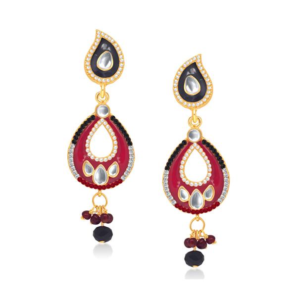 Kriaa Multicolor Meenakari Kundan Dangler Earrings -1304634