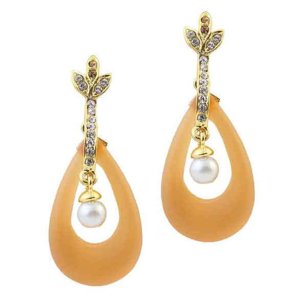 Kriaa Gold Plated Stone Dangler Earrings