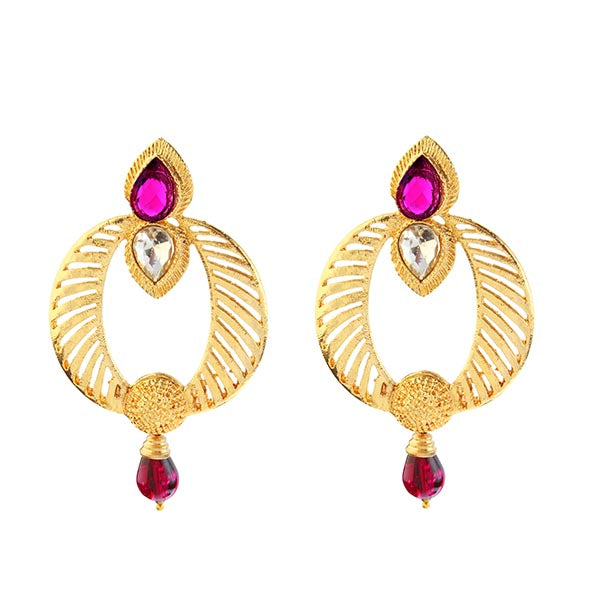 Kriaa Gold Plated Austrian Stone Dangler Earrings