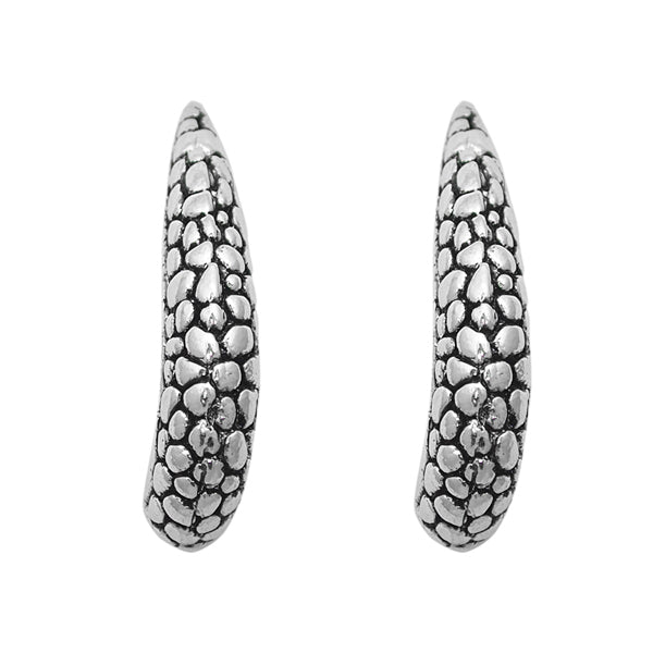 Beadside Rhodium Plated Stud Earrings