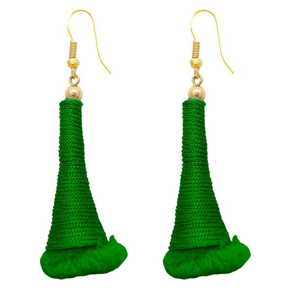 The99Jewel Gold Plated Green Thread Earrings