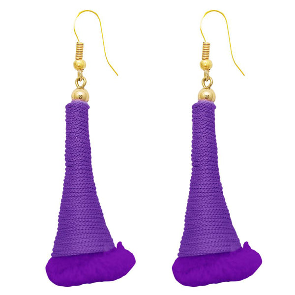 The99Jewel Gold Plated Purple Thread Earrings