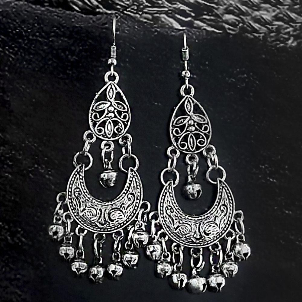 Kriaa Oxidised Plated Dangler Earrings - 1309386