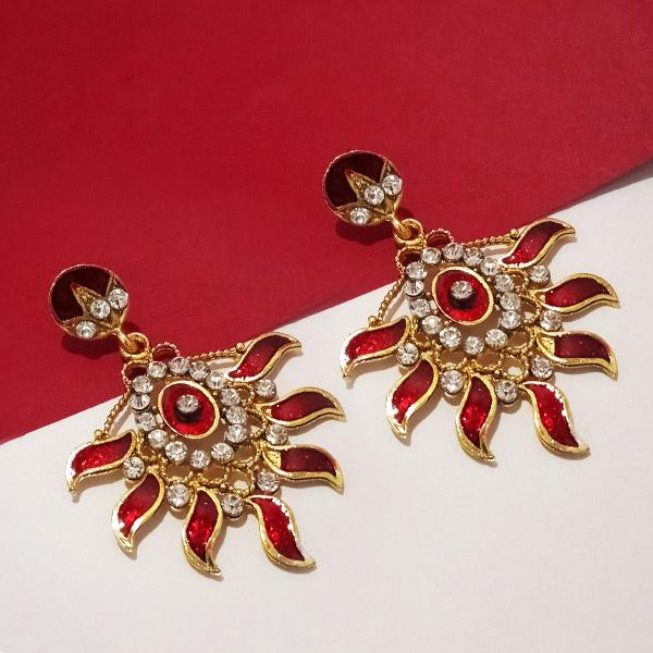 Kriaa Austrian Stone Gold Plated Meenakari  Dangler Earrings  - EB