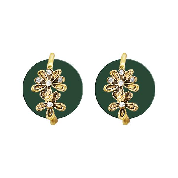 Kriaa White Austrian Stone Gold Plated Stud Earrings - 1311415A