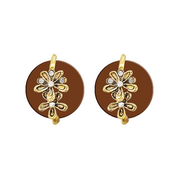 Kriaa White Austrian Stone Gold Plated Stud Earrings - 1311415E