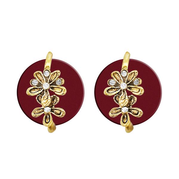 Kriaa White Austrian Stone Gold Plated Stud Earrings - 1311415I