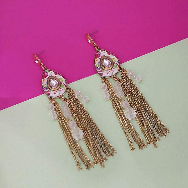 Shop Kriaa Gold Plated Hanging Chain Tassel Earrings  JewelMazecom