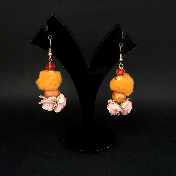 Kriaa Orange Floral Earrings - 1313431A