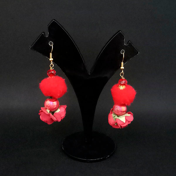 Kriaa Red Floral Earrings - 1313431D