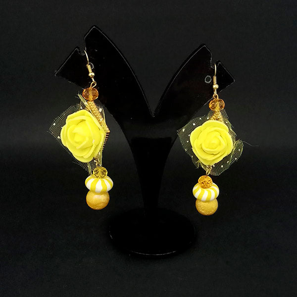 Kriaa Yellow Floral Earrings - 1313435E