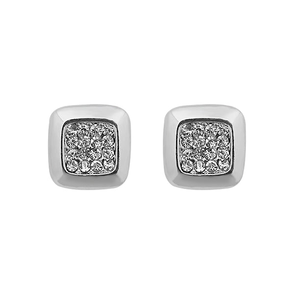 Kriaa Austrian Stone Silver Plated Stud Earrings