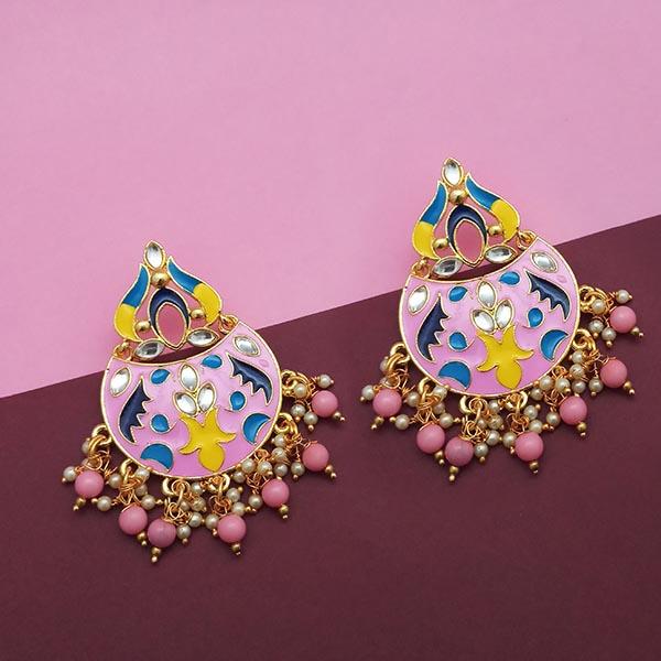 Earrings & Studs | Pink Meenakari Earrings | Freeup