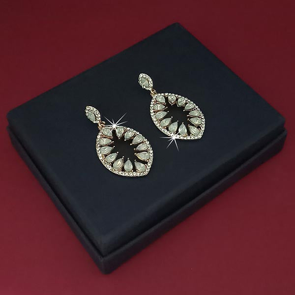 Kriaa Gold Plated Crystal Stone Dangler Earrings