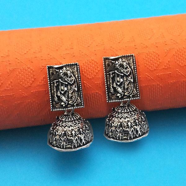 Jeweljunk Oxidised Plated Jhumki Earrings