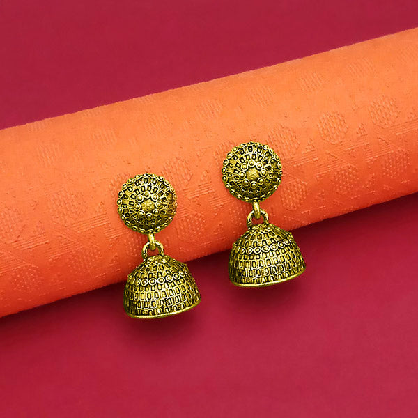 Jeweljunk Antique Gold Plated Jhumki Earrings