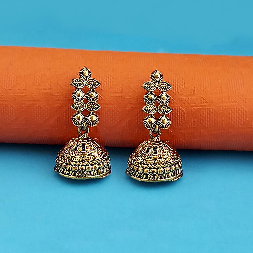 Kriaa Gold Plated Jhumki Earrings - 1315060A