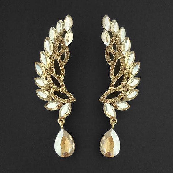 Kriaa Brown Crystal Stone Dangler earrings - 1315602