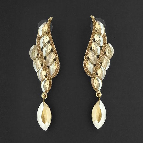 Kriaa Brown Crystal Stone Dangler earrings - 1315607