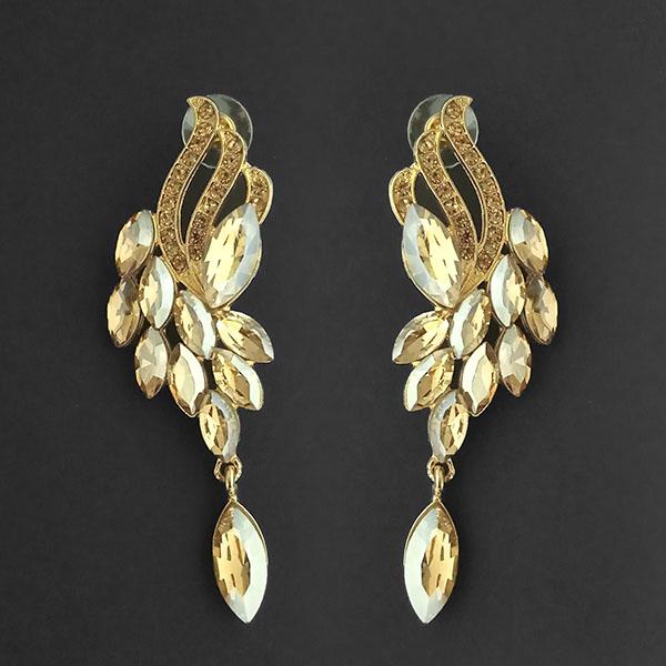 Kriaa Brown Crystal Stone Dangler earrings - 1315609