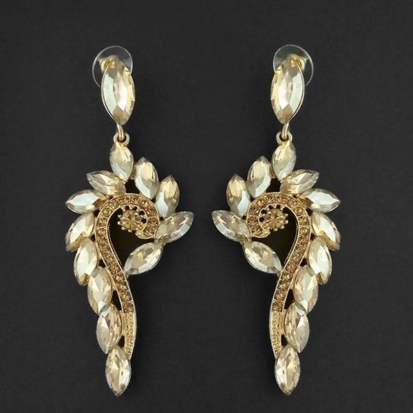 Kriaa Brown Crystal Stone Dangler earrings - 1315611