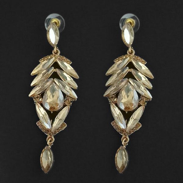 Kriaa Brown Crystal Stone Dangler earrings - 1315618