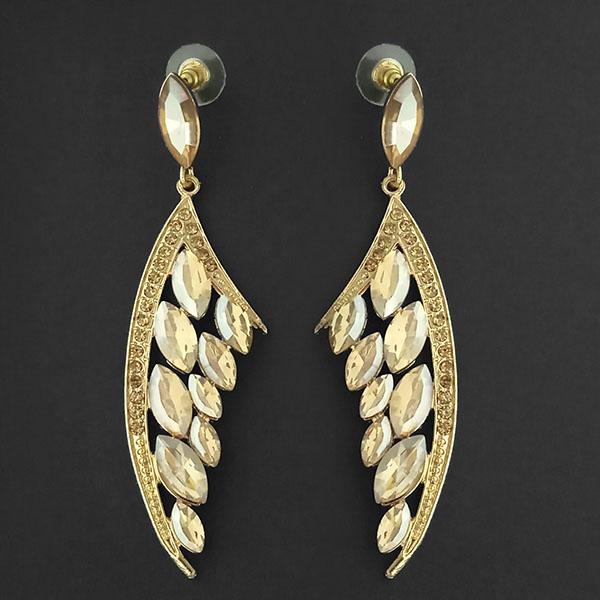 Kriaa Brown Crystal Stone Dangler earrings - 1315621