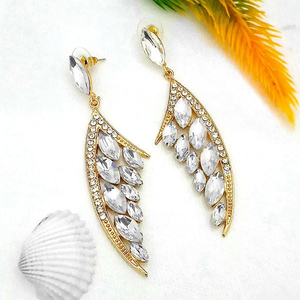 Kriaa White Crystal And Austrian Stone Dangler earrings - 1315621A