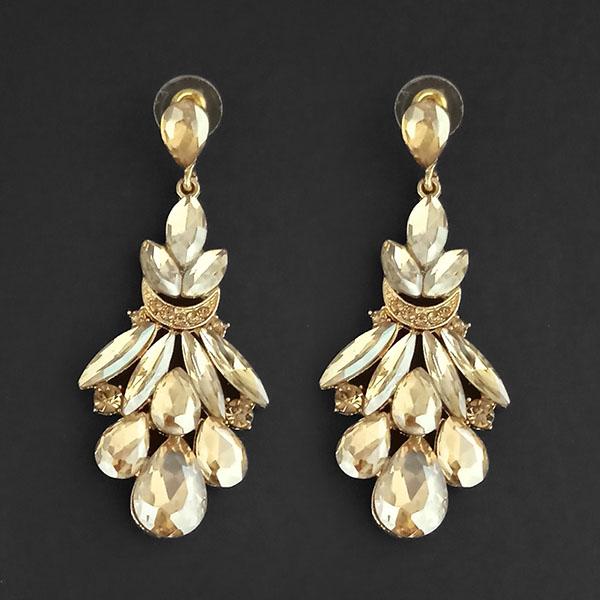 Kriaa Brown Crystal Stone Dangler earrings - 1315623