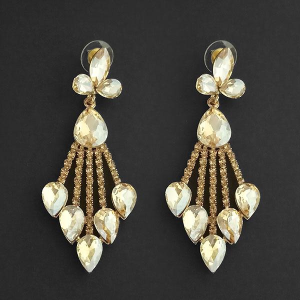 Kriaa Brown Crystal Stone Dangler earrings - 1315624