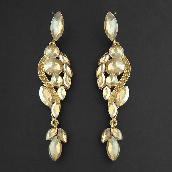 Kriaa Brown Crystal Stone Dangler earrings - 1315625