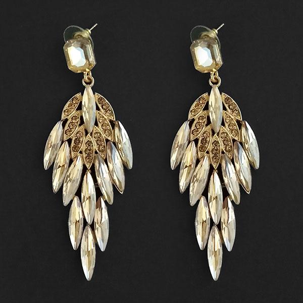 Kriaa Brown Crystal Stone Dangler earrings - 1315627