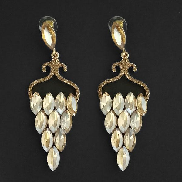 Kriaa Brown Crystal Stone Dangler earrings - 1315630