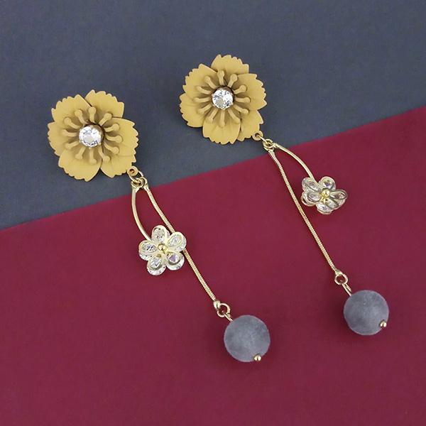Urthn Gold Plated Floral Dangler Earrings - 1315706C