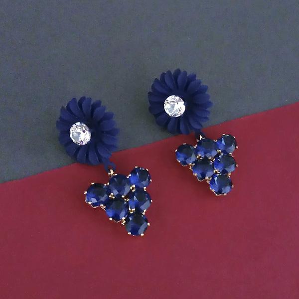 Urthn Blue Floral Austrian Stone Dangler Earrings - 1315713A