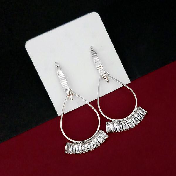 Urthn Silver Plated AD Stone Dangler Earrings - 1315814B